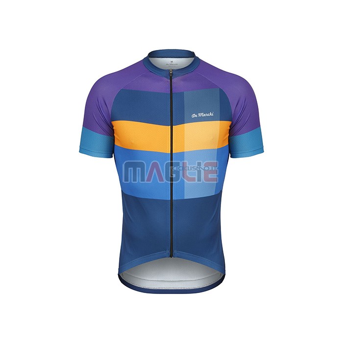 Maglia De Marchi Manica Corta 2021 Viola Giallo Blu